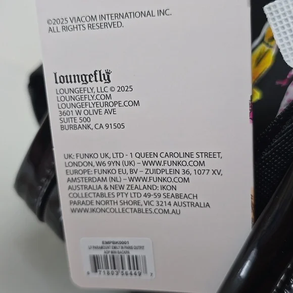 Loungefly Emily In Paris Limited Edition All Over Print Black Mini Backpack nwt - Picture 5 of 5